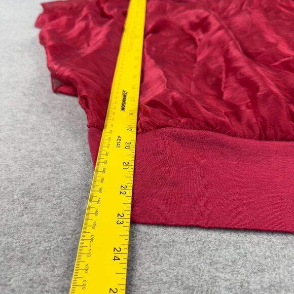 Own It Made in Italy Silk Blend Flutter-Sleeve Blouse Red S - Picture 10 of 11